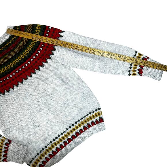 Vintage Icelandic Norwegian Style fairisle handmade women Cardigan Wool Sweater - Picture 4 of 9
